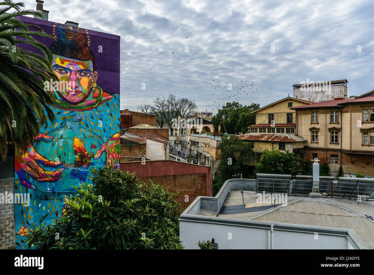 Chile, Región de Valparaíso, Valparaíso, Bildserien auf künstlerische Graffiti in Valparaiso Stockfoto