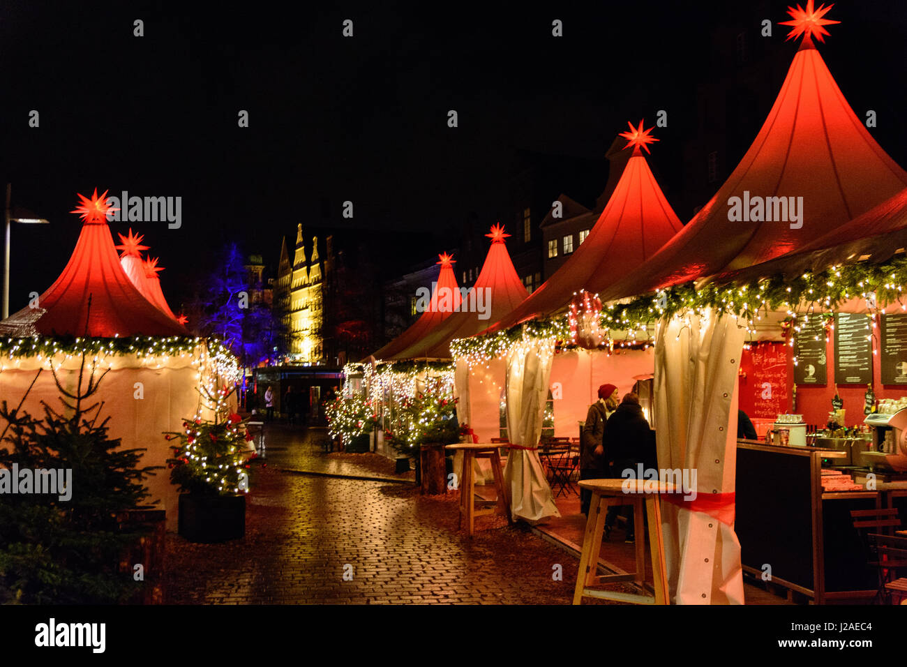 Deutschland, Schleswig-Holstein, Lübeck, Weihnachtsmarkt, Lübeck ist UNESCO-Weltkulturerbe Stockfoto