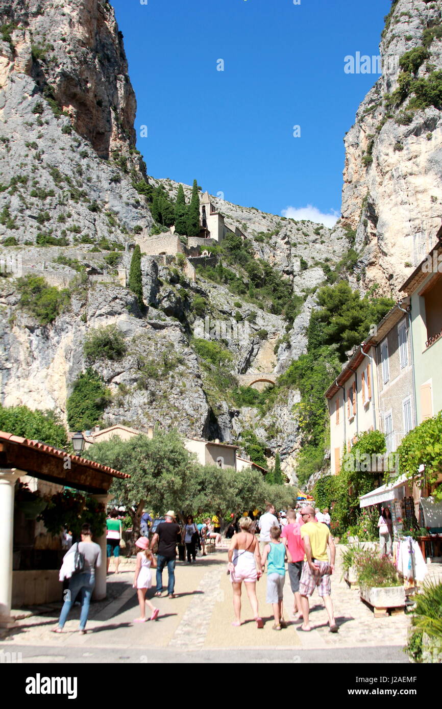 Moustiers Sainte Marie, Alpes de Haute Provence, 04, PACA, Frankreich, Europa Stockfoto