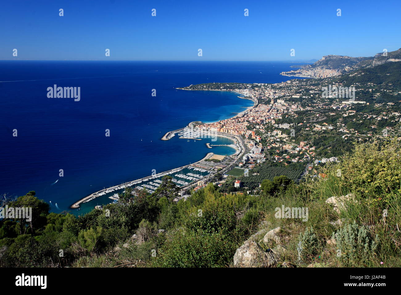 Menton, Alpes Maritimes, Côte d'Azur, Côte d'Azur, Frankreich, Europa Stockfoto