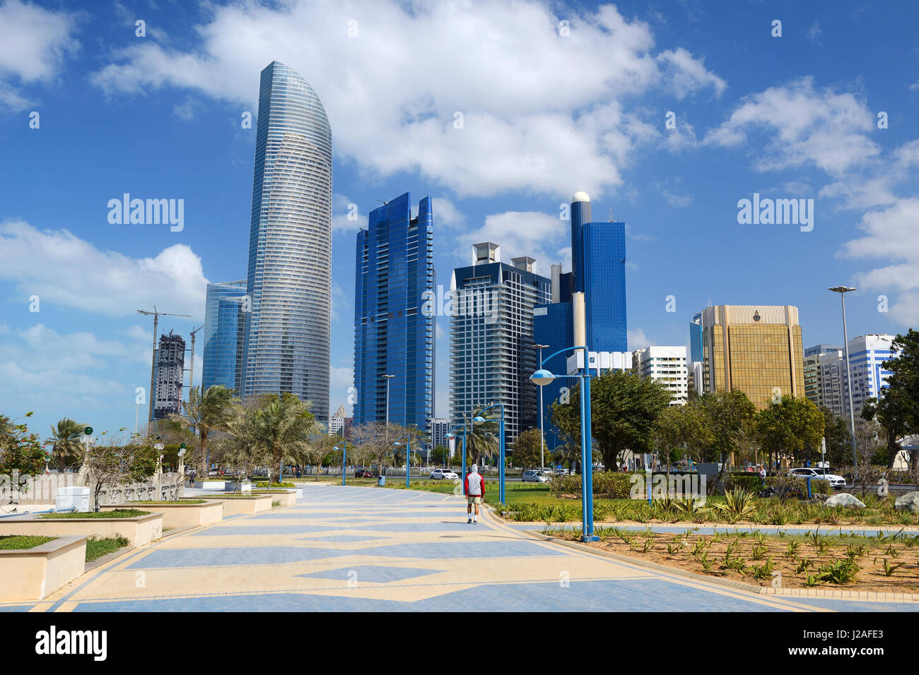 Uferpromenade Corniche in Abu Dhabi, Vereinigte Arabische Emirate, Naher Osten Stockfoto