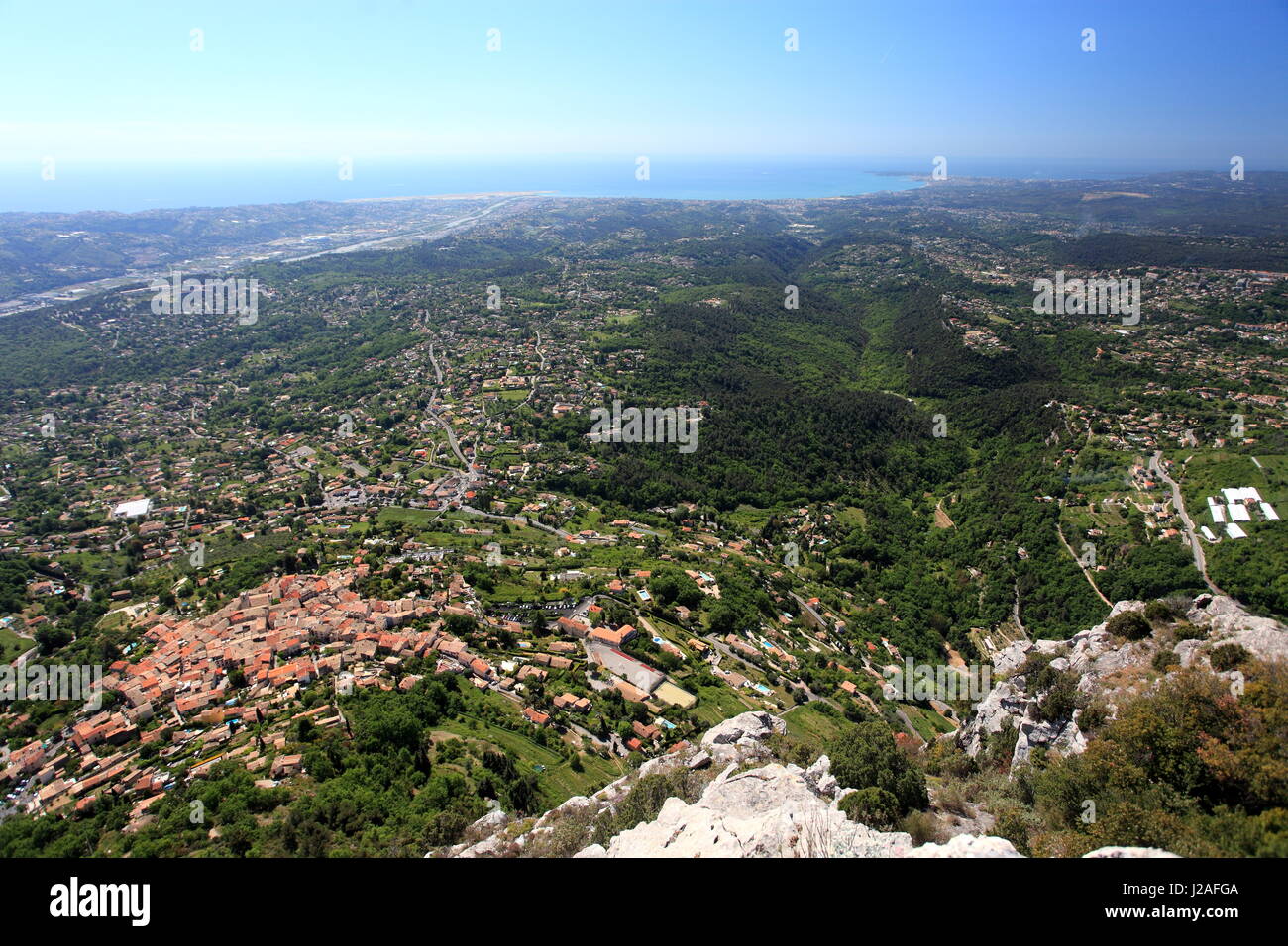 Vue Aerienne, Saint-Jeannet, Alpes-Maritimes, 06, PACA, Cote d ' Azur, Frankreich Stockfoto