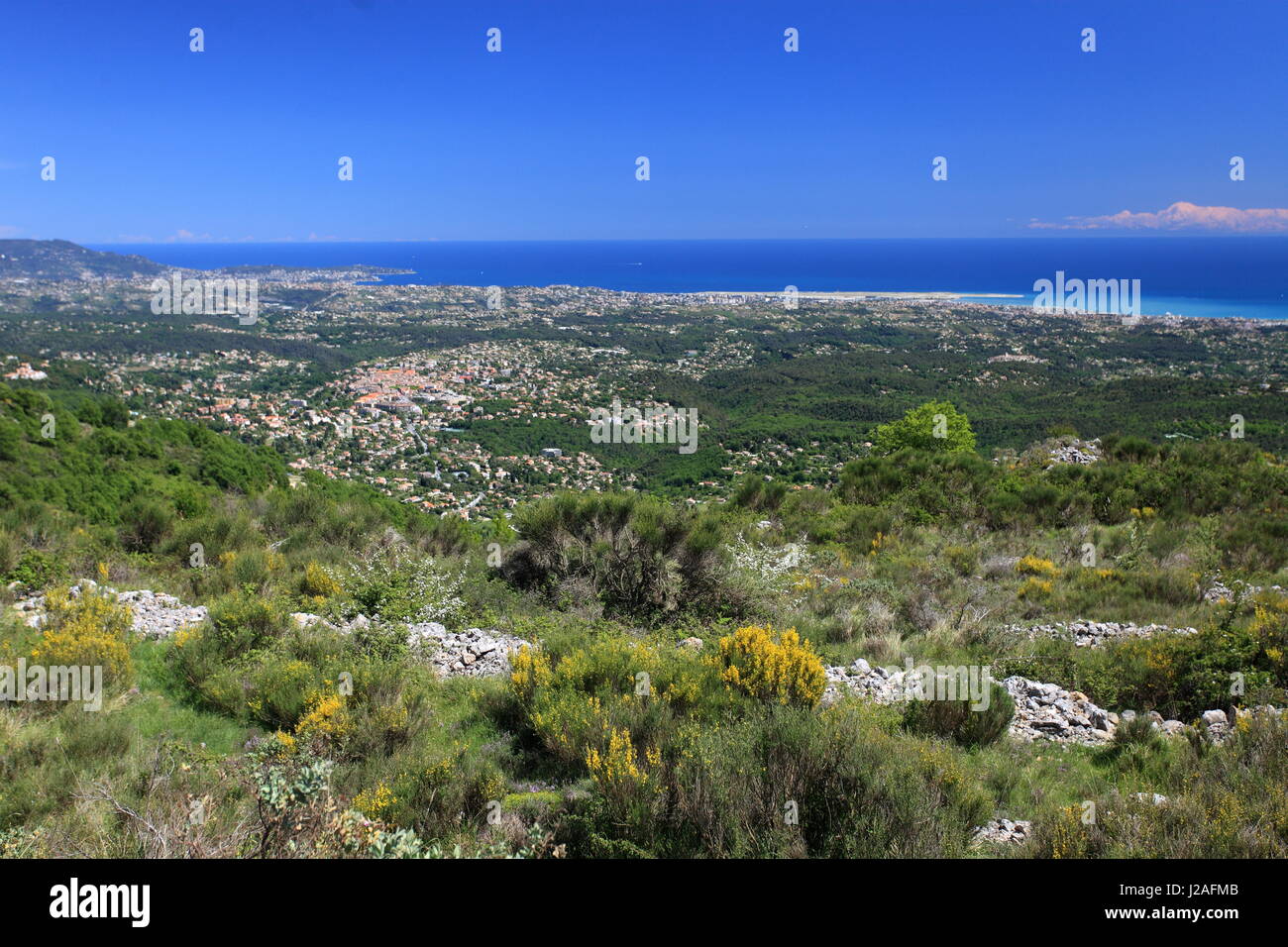 Vue Aerienne de Vence, zahlt Vencois et Valle du Loup, Alpes-Maritimes, 06, PACA, Cote d ' Azur, Frankreich Stockfoto