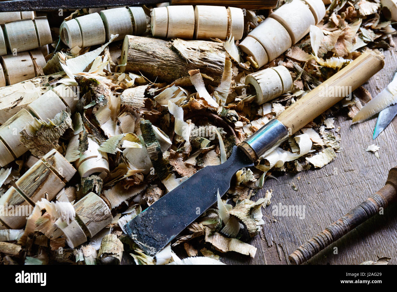 Myanmar (Burma), Shan, Pindaya, Herstellung von Sonnenschirmen Stockfoto