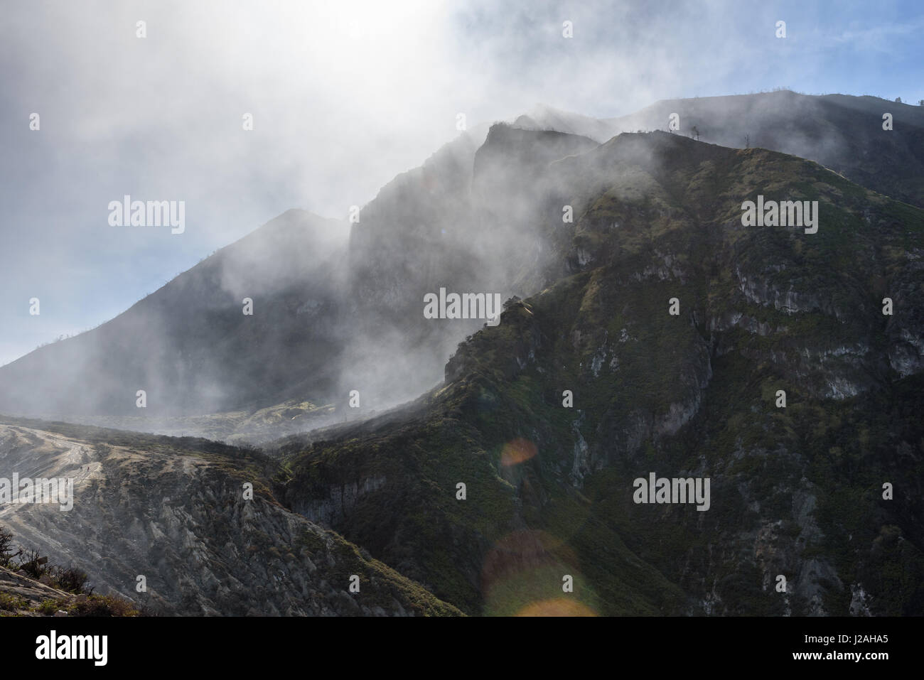 Indonesien, Java Timur Kabudaten Bondowoso, vulkanischen Krater Ijen Stockfoto