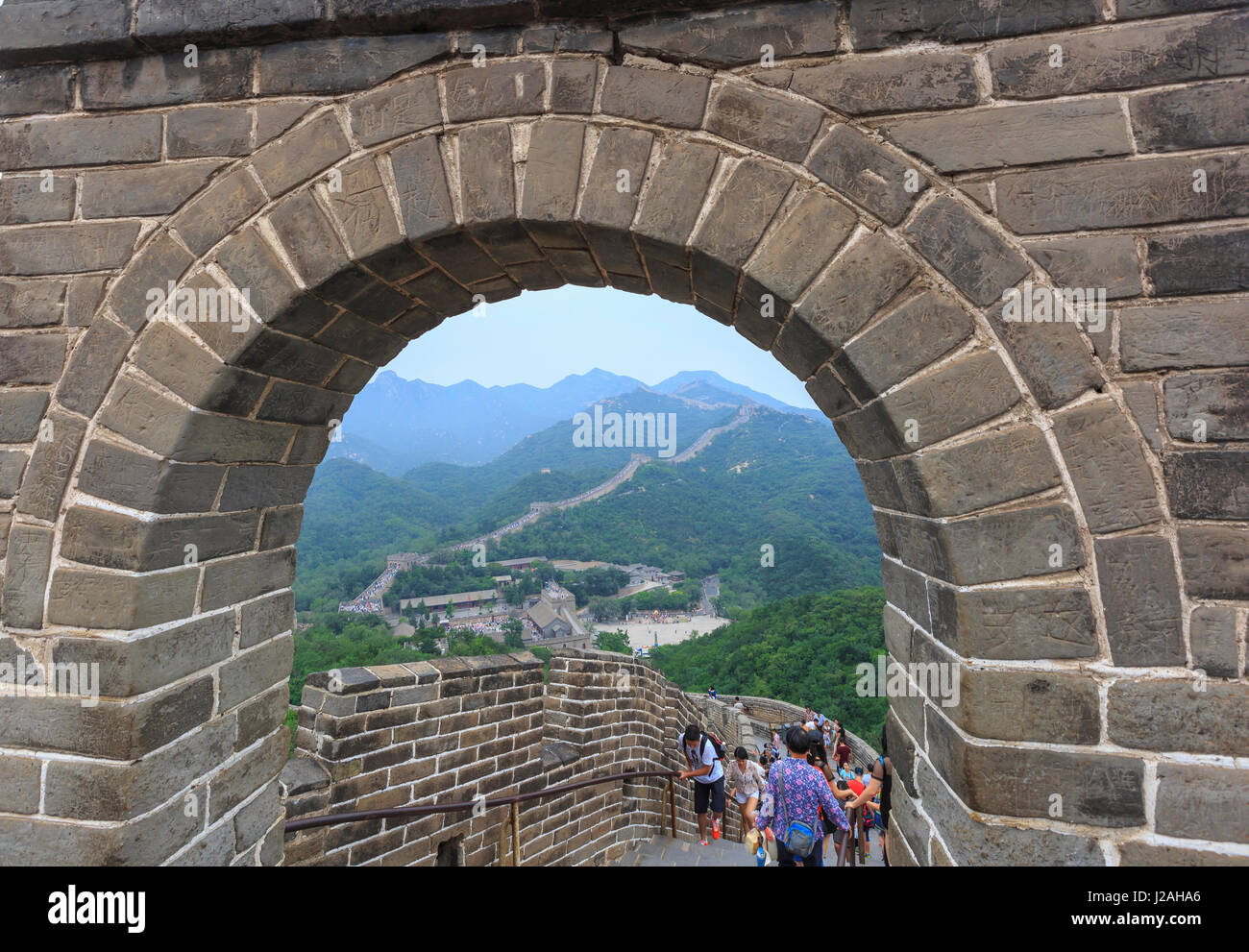 Die große Mauer, moderne Seven Wonders Of The World, Qianjiadian Scenic Area, East Teil von Yanqing Geopark, in der Nähe von Peking, China Stockfoto