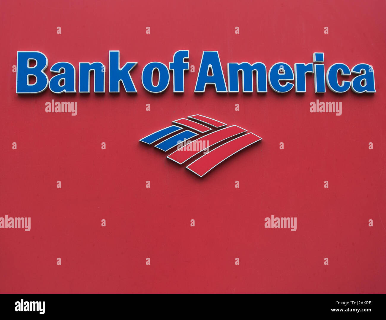 Nahaufnahme einer Bank von Amerika Logo. Stockfoto