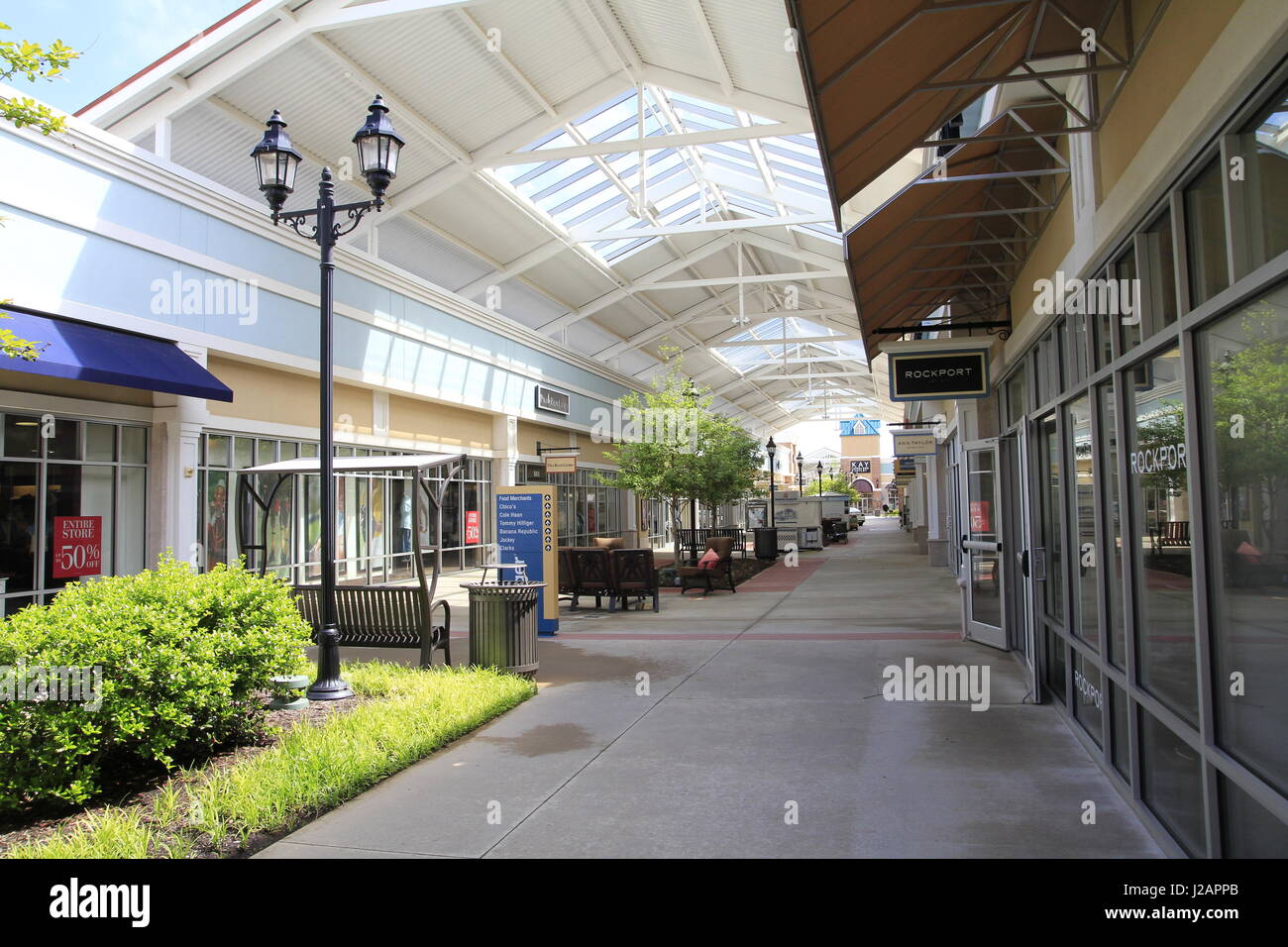 Tanger Outlet Mall Mebane North Carolina Stockfoto