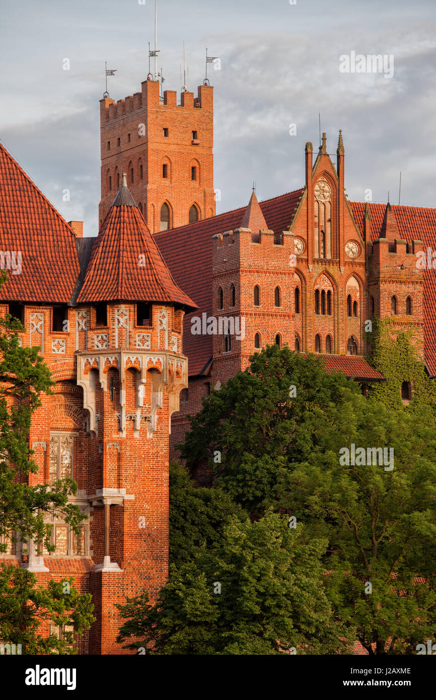 Polen, Pommern, Schloß Malbork (Marienburg), Hochschloss und Großmeister Palast mittelalterlicher Architektur des deutschen Ritter-Ordens Stockfoto