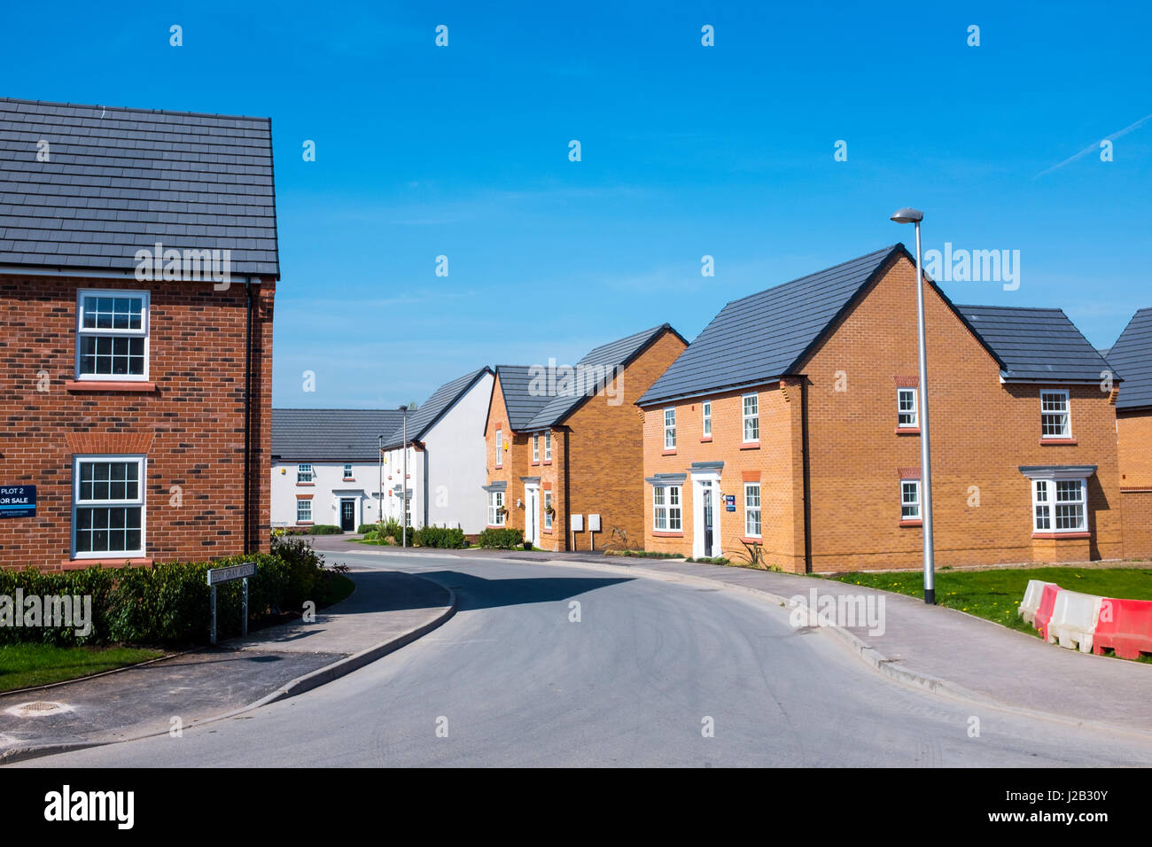 Freistehende Häuser auf einem privaten Anwesen, Elworth Sandbach Cheshire UK Stockfoto