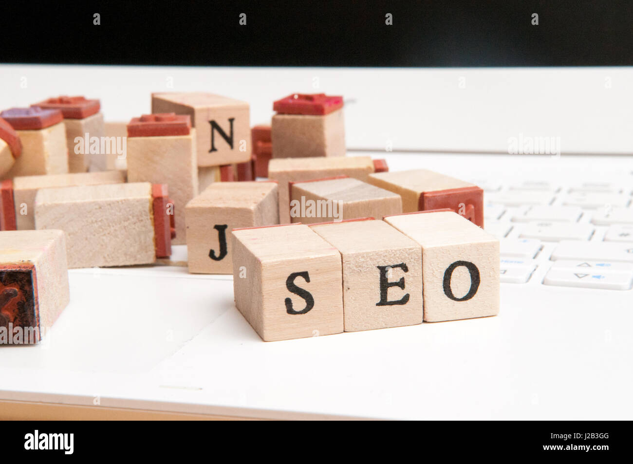 SEO-Strategie und Internet-marketing-Hintergrund Stockfoto
