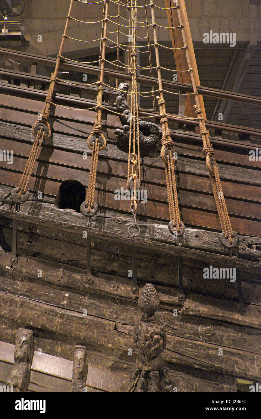 Das Vasa-Schiff im Inneren das Vasa Museum in Stockholm, Schweden Stockfoto