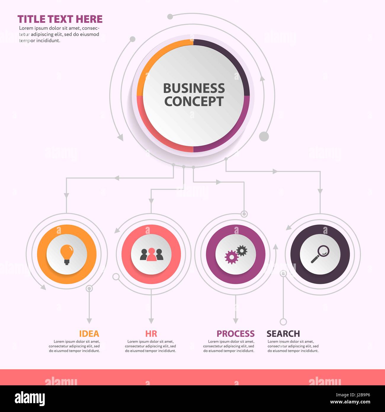 Infografik Geschäftskonzept - Vektor-Set der Infografik Elemente im flachen Design-Stil für Präsentation, Broschüre, Website. Vektor-Icons set. Stock Vektor