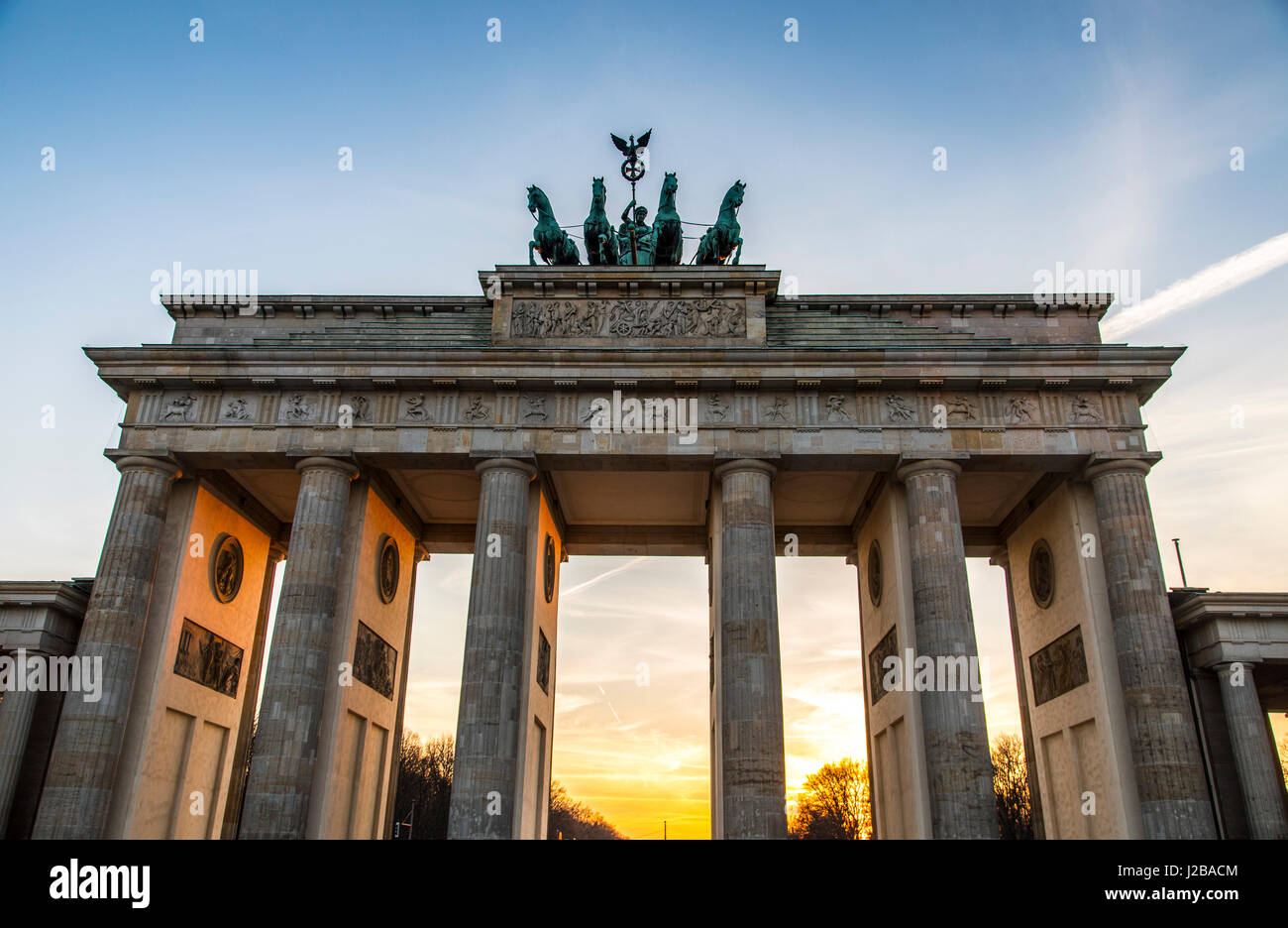 Das Brandenburger Tor in Berlin, Deutschland, Stockfoto