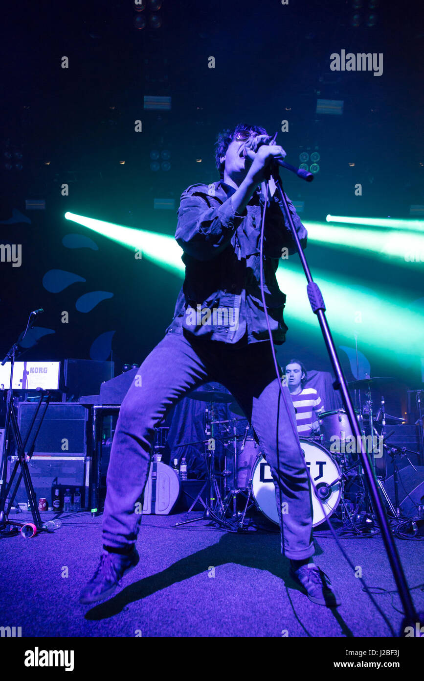 Britische Indie-Rock-Band Kohl, führen Sie auf der Bühne im O2 Forum Kentish Town. Das Lineup besteht aus Lee Broadbent, Joe Martin, Eoghan Clifford, Stephen Evans und Asa Morley. (Foto: Alberto Pezzali/Pacific Press) Stockfoto