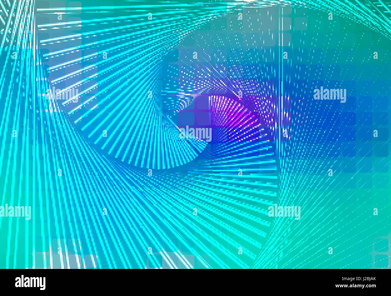 Türkis blau lila leuchtende Spirale Vektor abstrakten Hintergrund Stock Vektor
