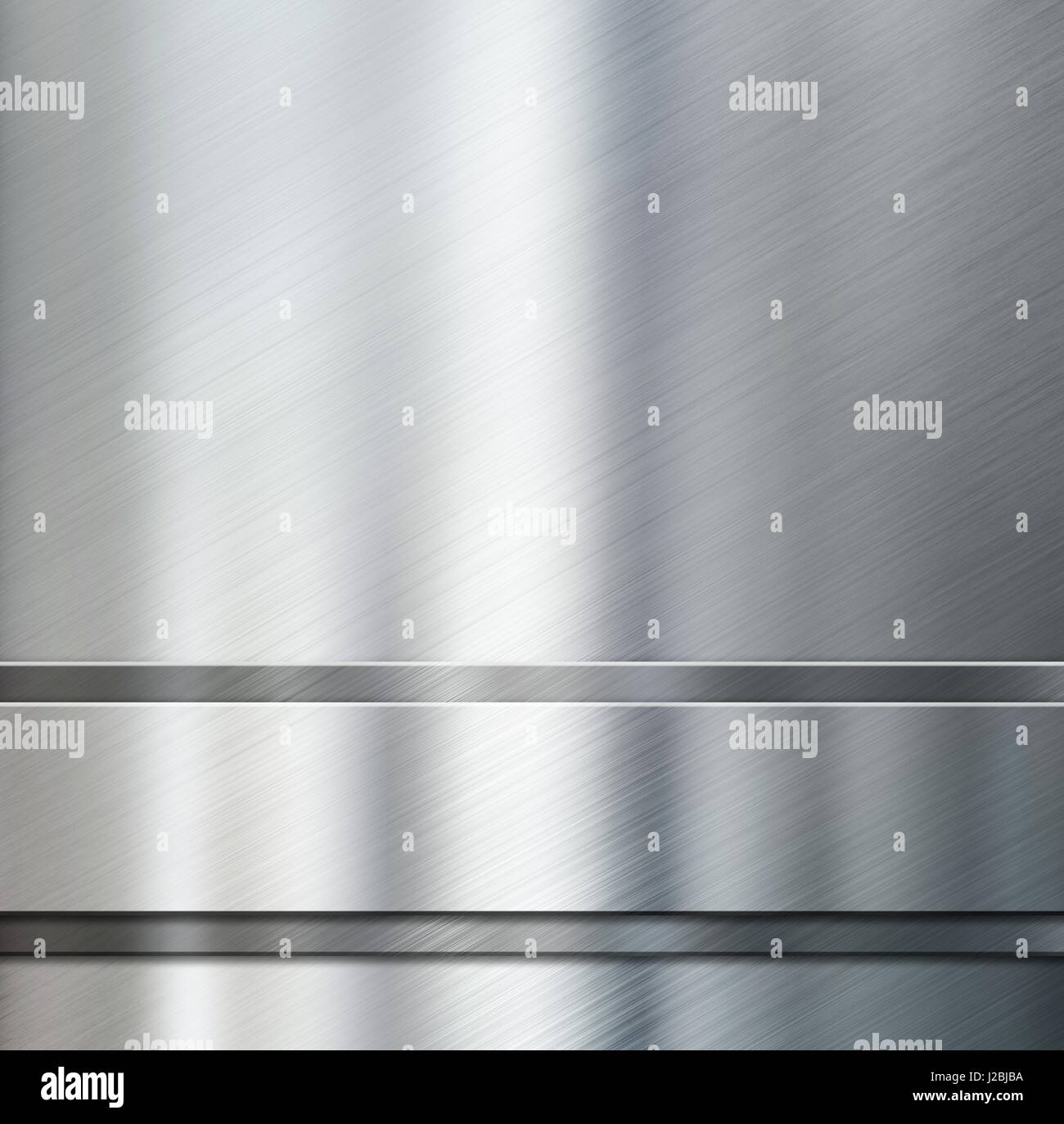 metallischen Streifen über gebürstetes Aluminium metallic Hintergrund 3d illustration Stockfoto