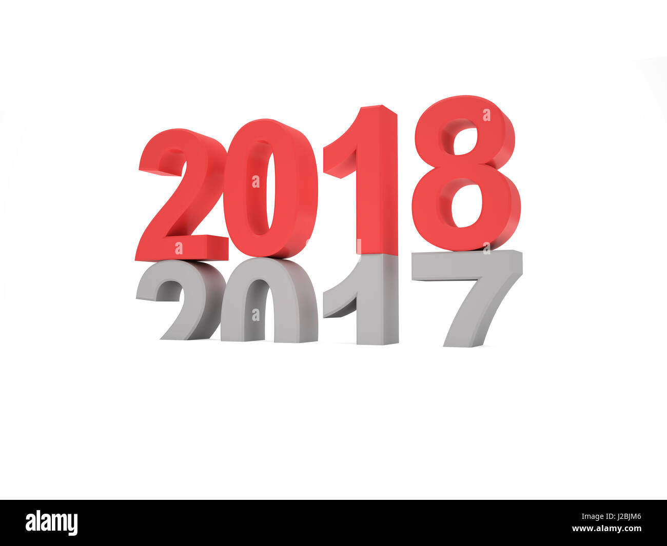 Neue Jahr 2018 - 3D gerenderten Bild Stockfoto