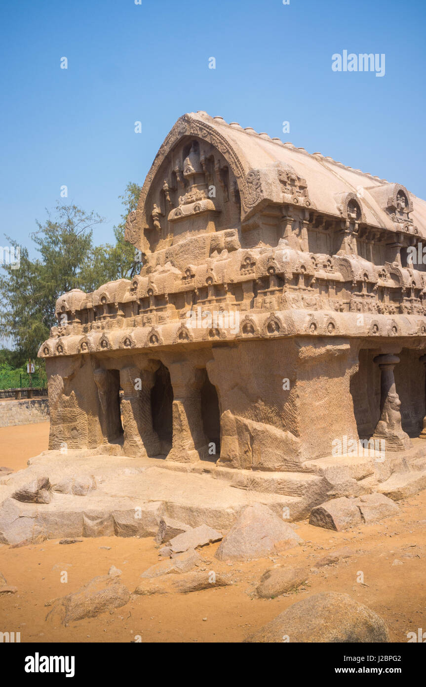 Mandapa Cave Tempel Indien Felsen geschnitzt Stockfoto