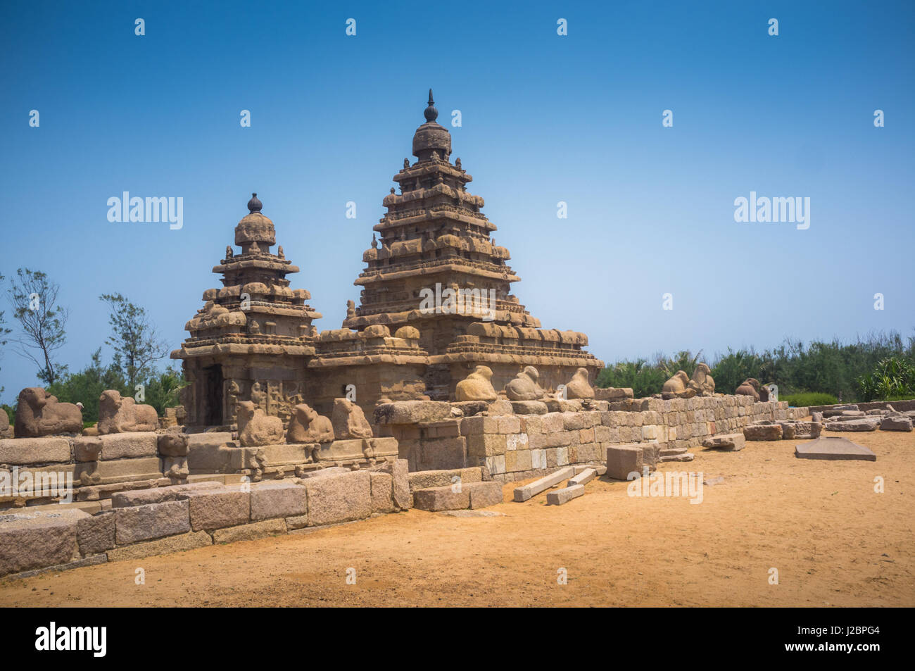 Shore Tempel, Tamil Nadu, Indien Stockfoto