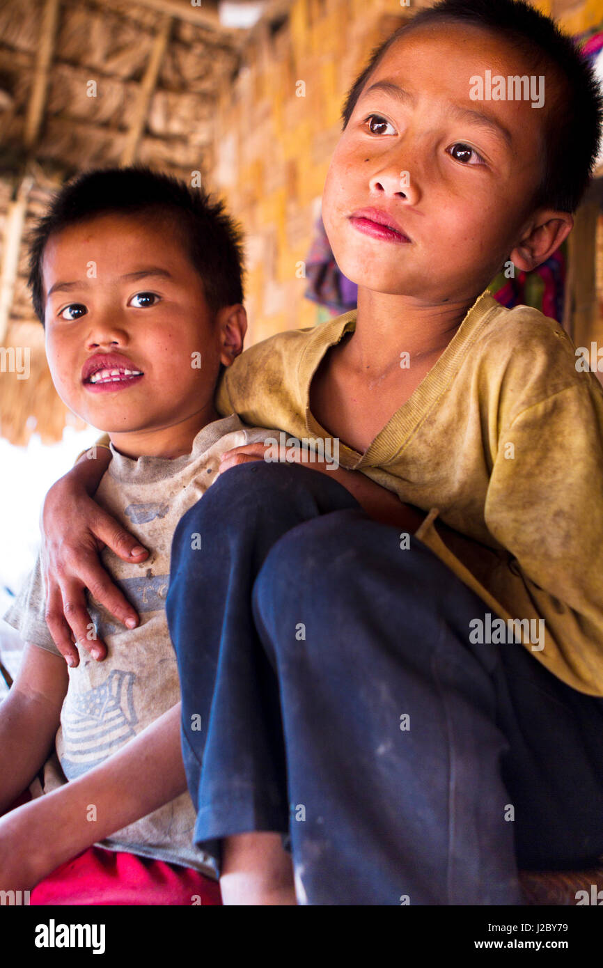 Dorf im nördlichen Laos in der Provinz Bokeo. Stockfoto