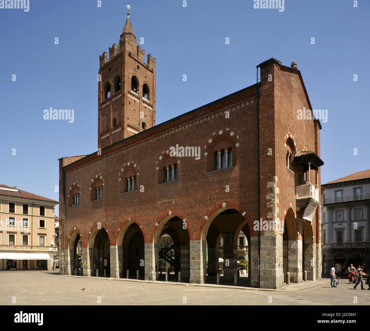 Das 13. Jahrhundert Palazzo dell'Arengario oder Rathaus, Piazza Roma, Monza, Italien. Stockfoto