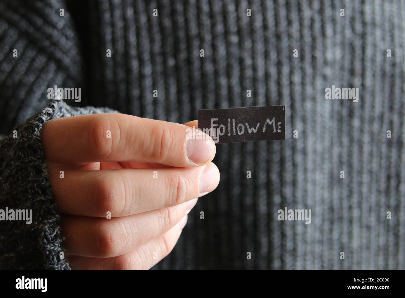 Folgen Sie mir Konzept für soziale Netzwerke Stockfoto