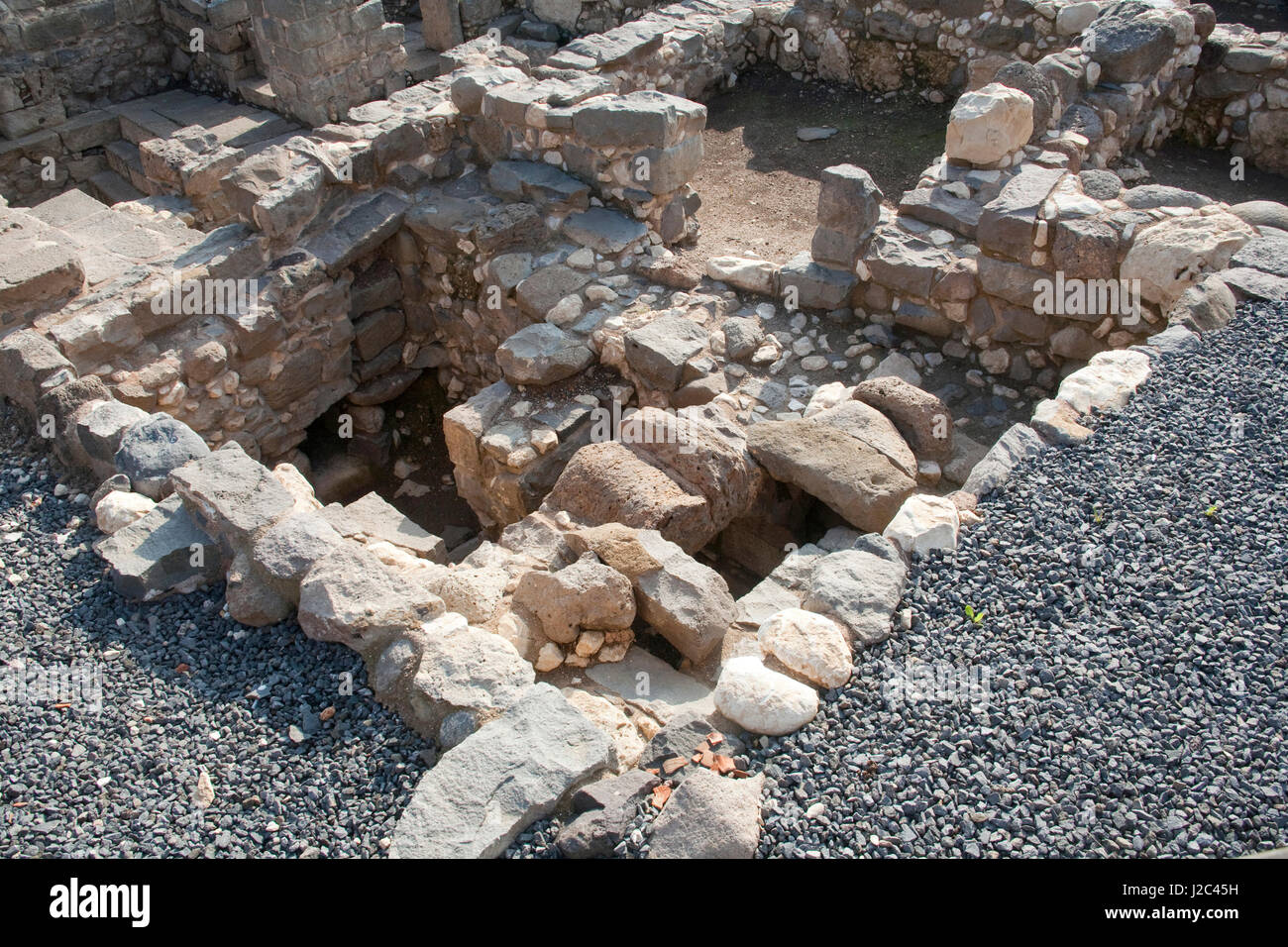 Alten findet archäologische aus biblischen Zeiten bei Magdala archäologischen Park am Ufer des See Genezareth in Israel. Stockfoto Alten findet archäologische aus biblischen Zeiten bei Magdala archäologischen Park am Ufer des See Genezareth in Israel. Stockfoto