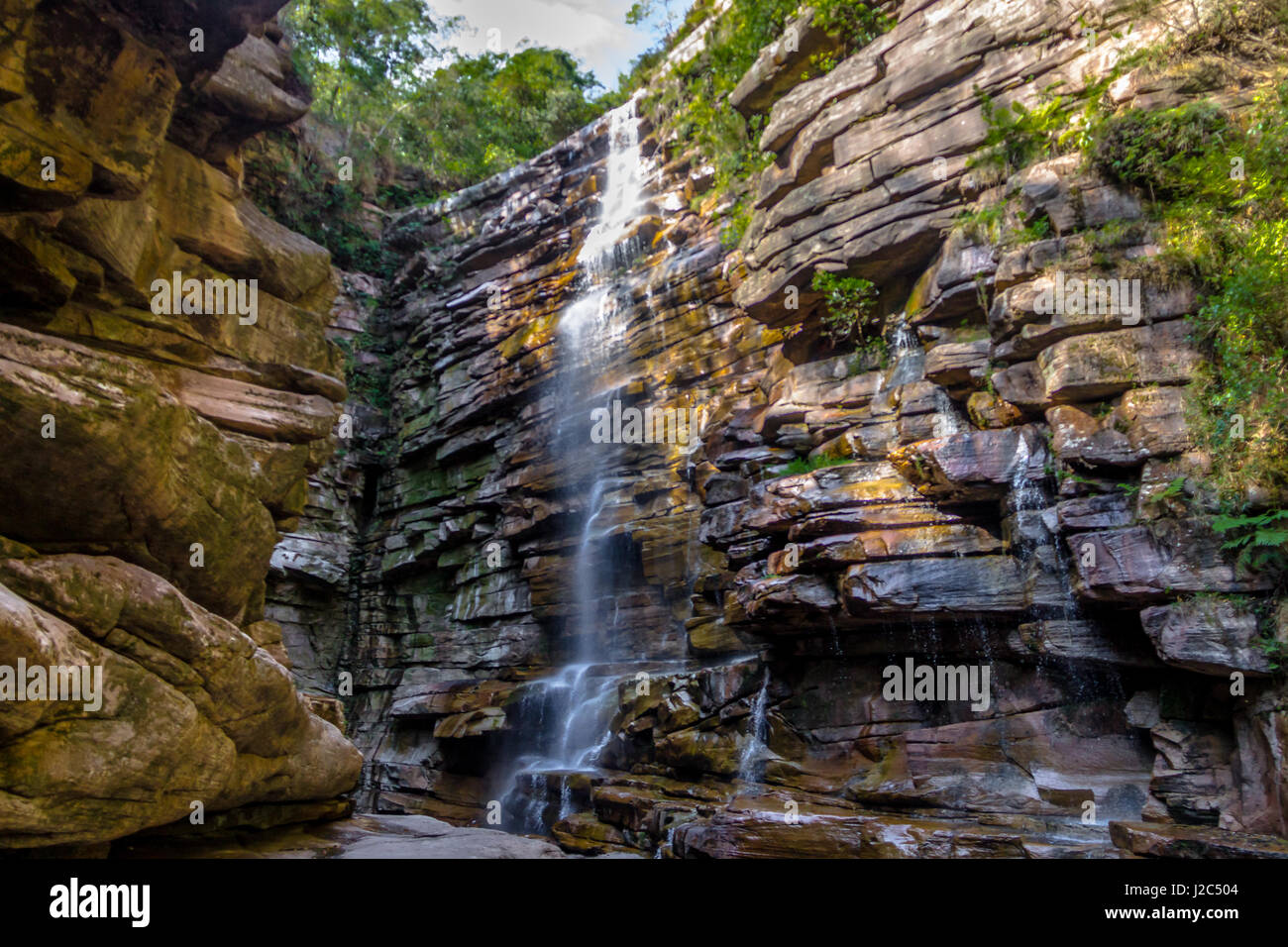 Moskito-Wasserfall in Chapada Diamantina - Bahia, Brasilien Stockfoto