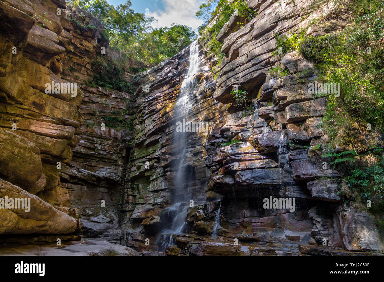Moskito-Wasserfall in Chapada Diamantina - Bahia, Brasilien Stockfoto