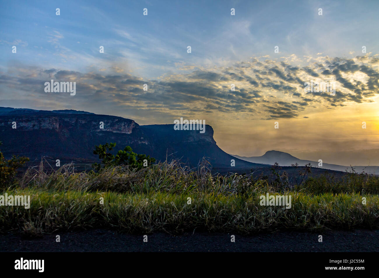 Sonnenuntergang in Chapada Diamantina Nationalpark - Bahia, Brasilien Stockfoto