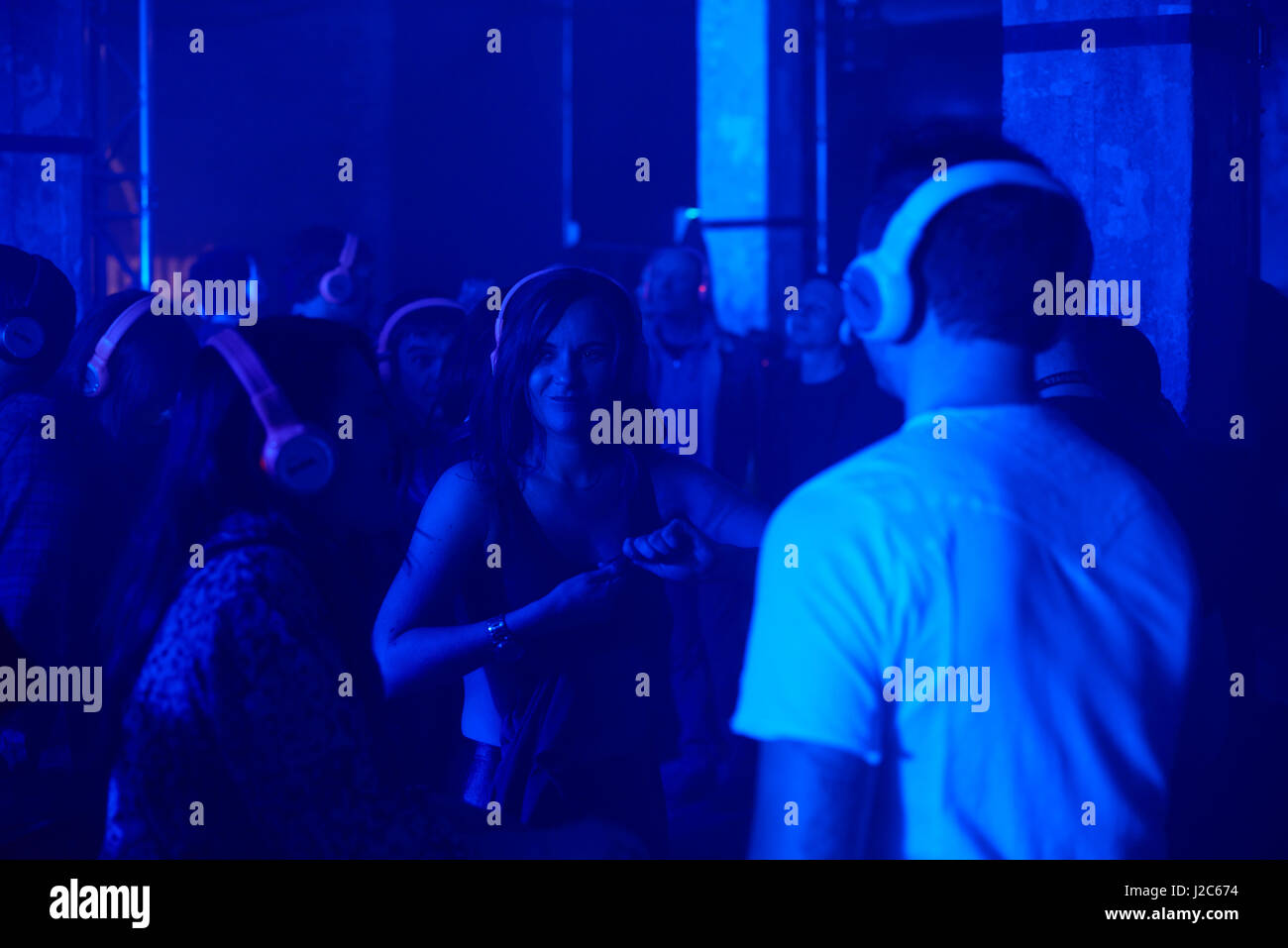 BBC Radio 6 Musikfestival, Salford Manchester. Silent Disco. Stockfoto