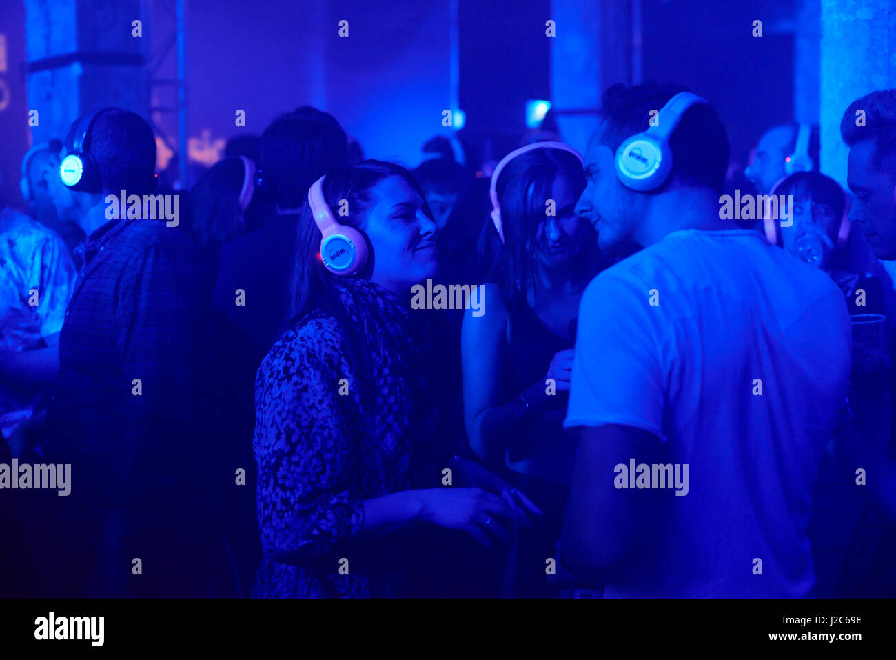 BBC Radio 6 Musikfestival, Salford Manchester. Silent Disco. Stockfoto