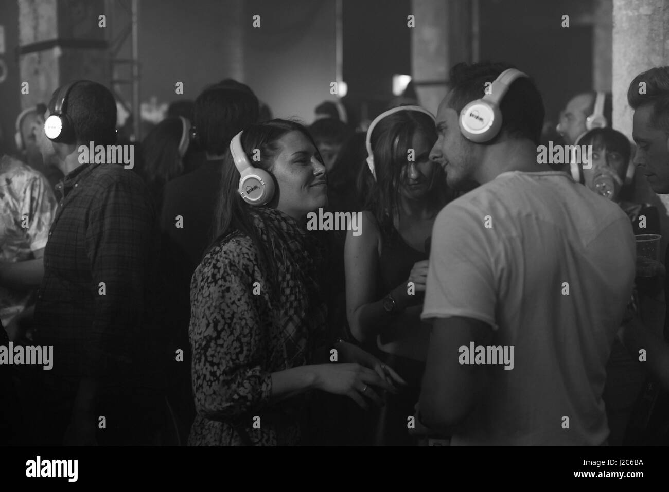 BBC Radio 6 Musikfestival, Salford Manchester. Silent Disco. Stockfoto