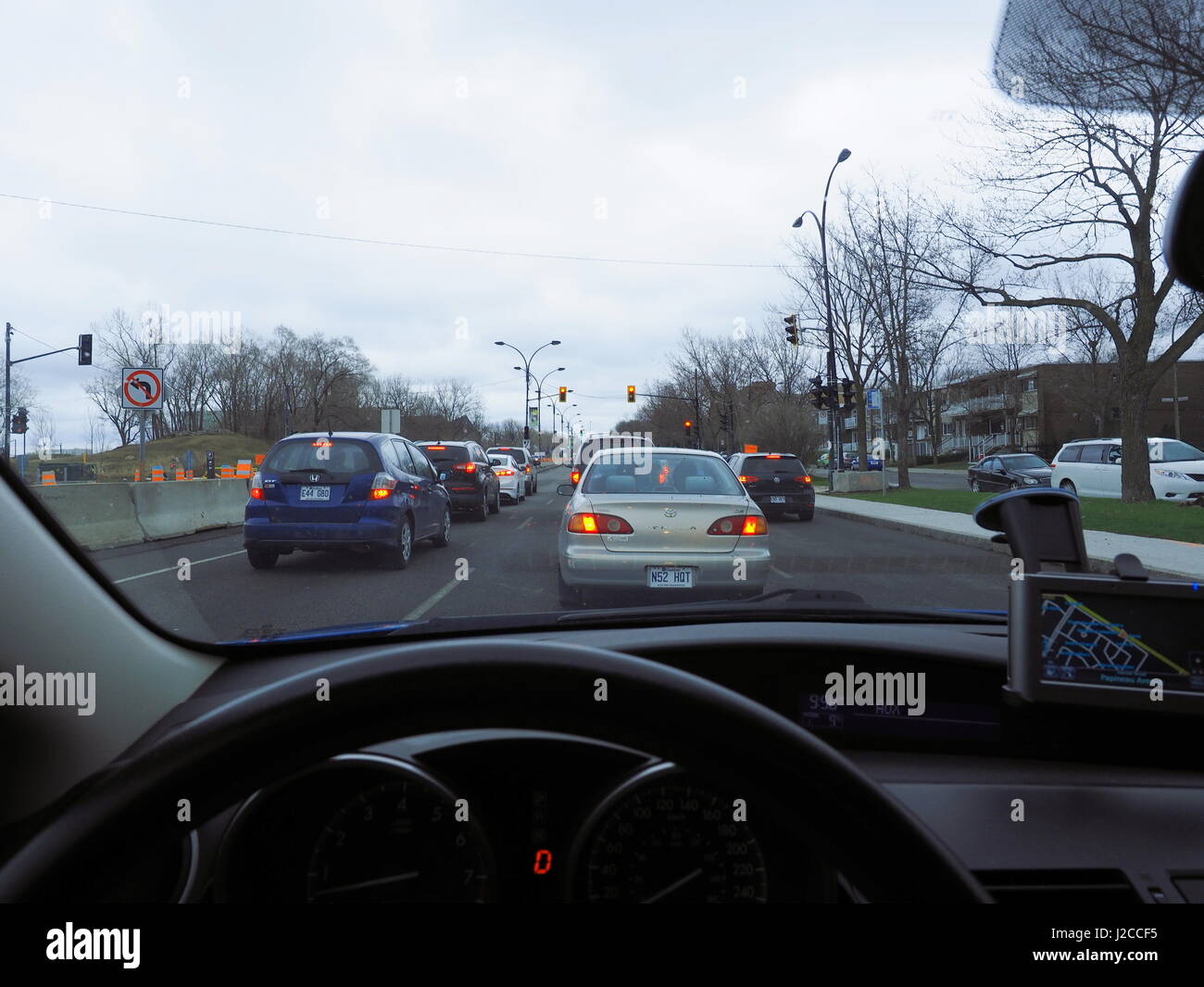 Fahren auf Papineau Straße in Montreal Stockfoto