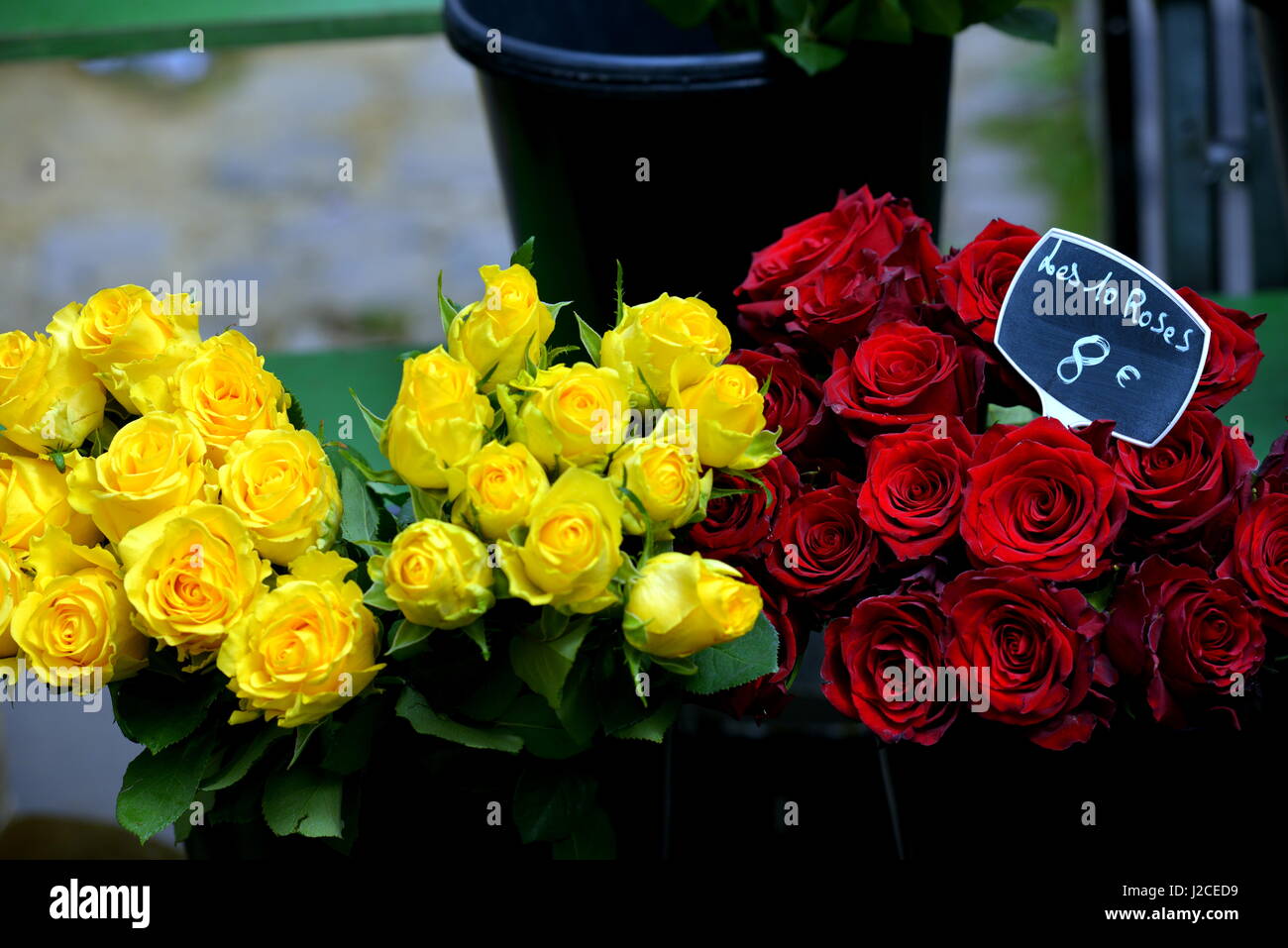 Blumenmarkt in Paris Stockfoto