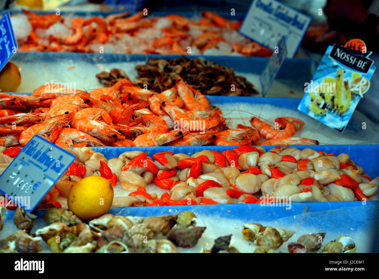 Paris-Meer-Lebensmittelmarkt Stockfoto