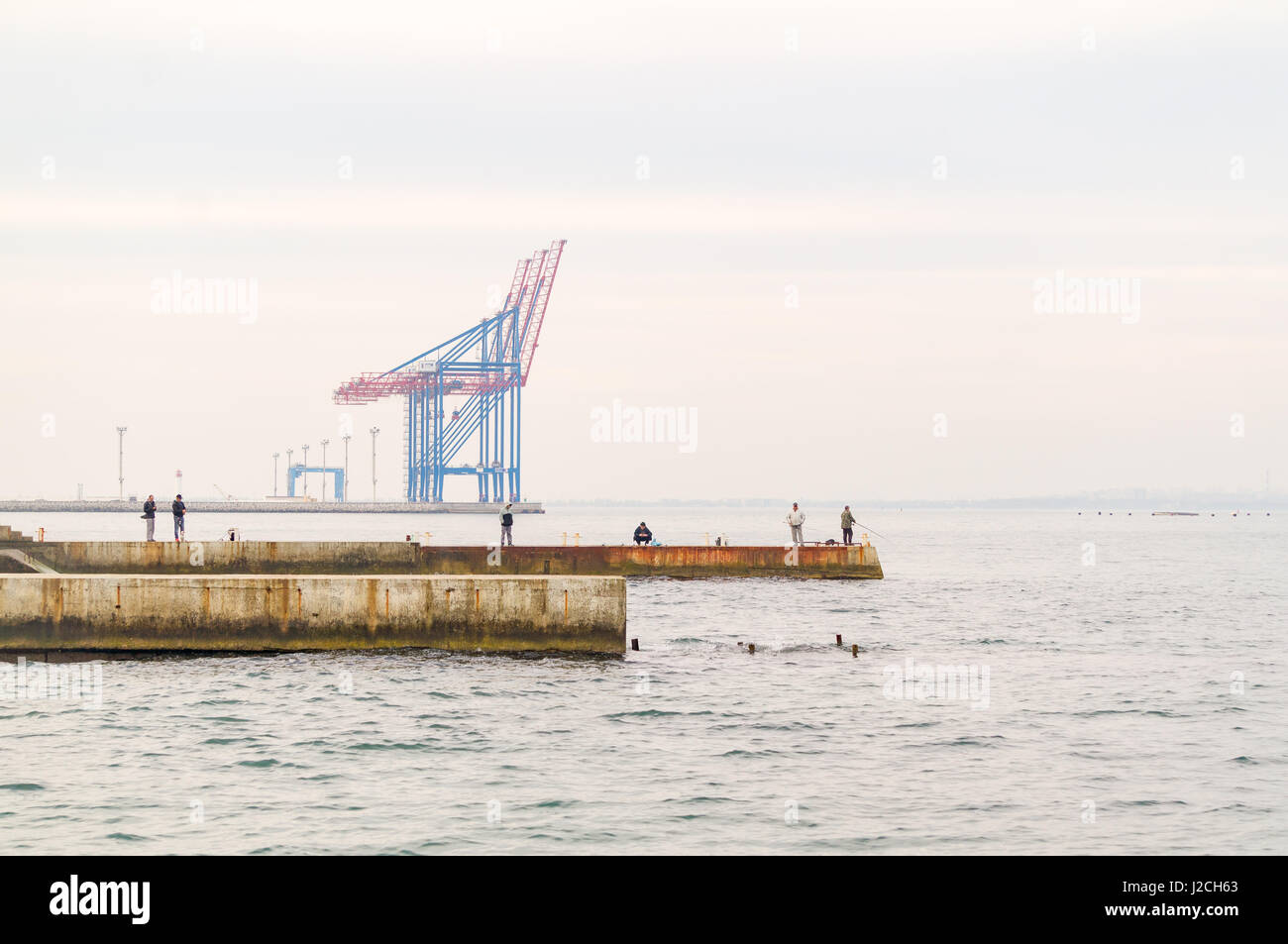 Ukraine, Odessa Oblast Odessa, Hafenpromenade am Schwarzen Meer Stockfoto