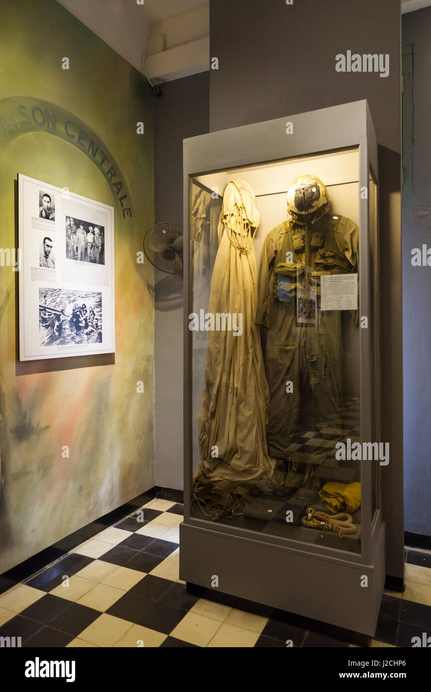 Vietnam, Hanoi. Hoa Lo Gefängnismuseum, Vietnam-Krieg-Ära, Hanoi Hilton, Ausstellung von uns Kriegsgefangene Stockfoto