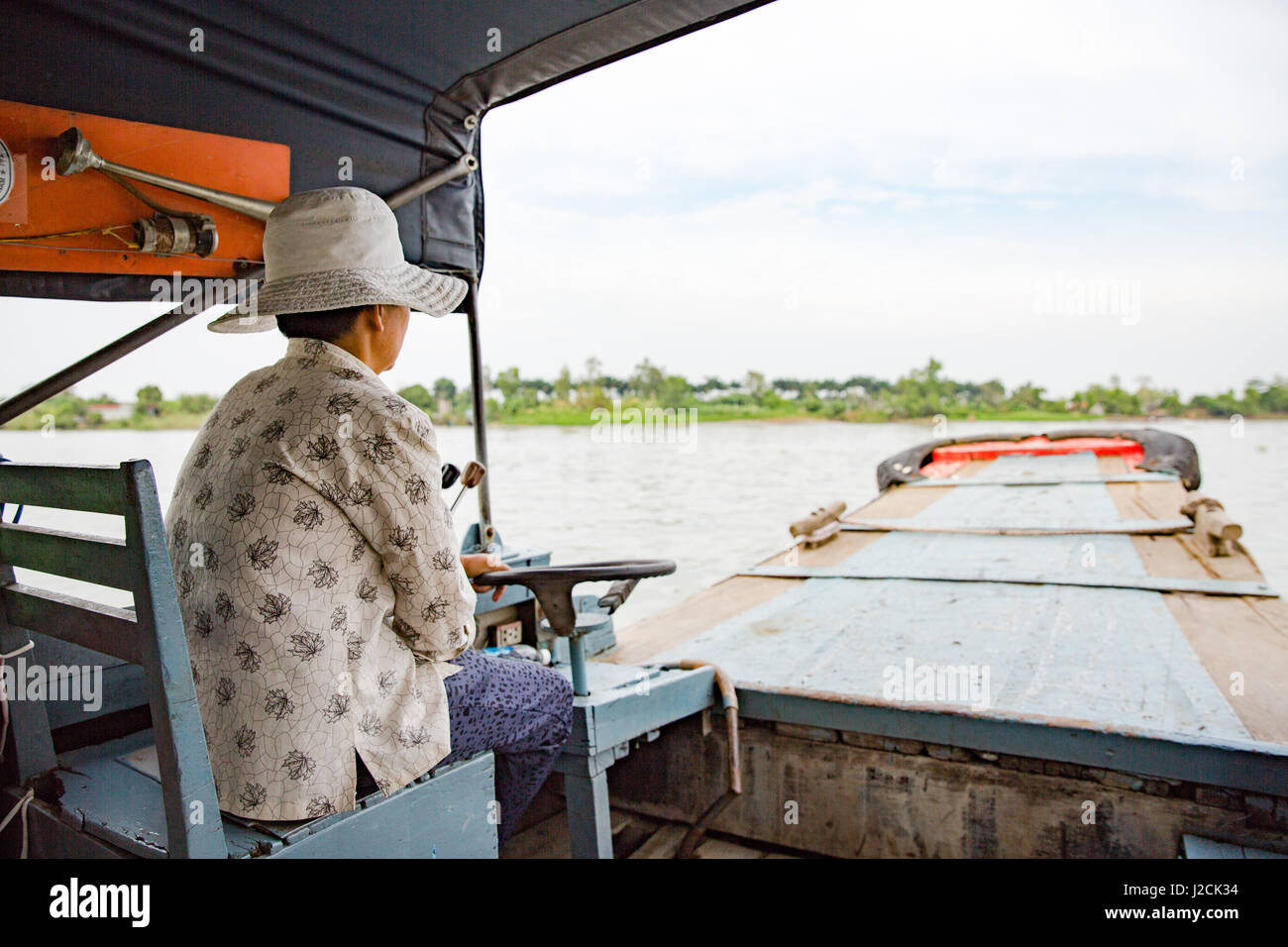 Cồn Sơn, Bùi Hữu Nghĩa nahe Cần Thơ, die Hauptstadt und größte Stadt im Mekong-Delta. Mit dem Boot überqueren Sie den Mekong zur Insel Stockfoto