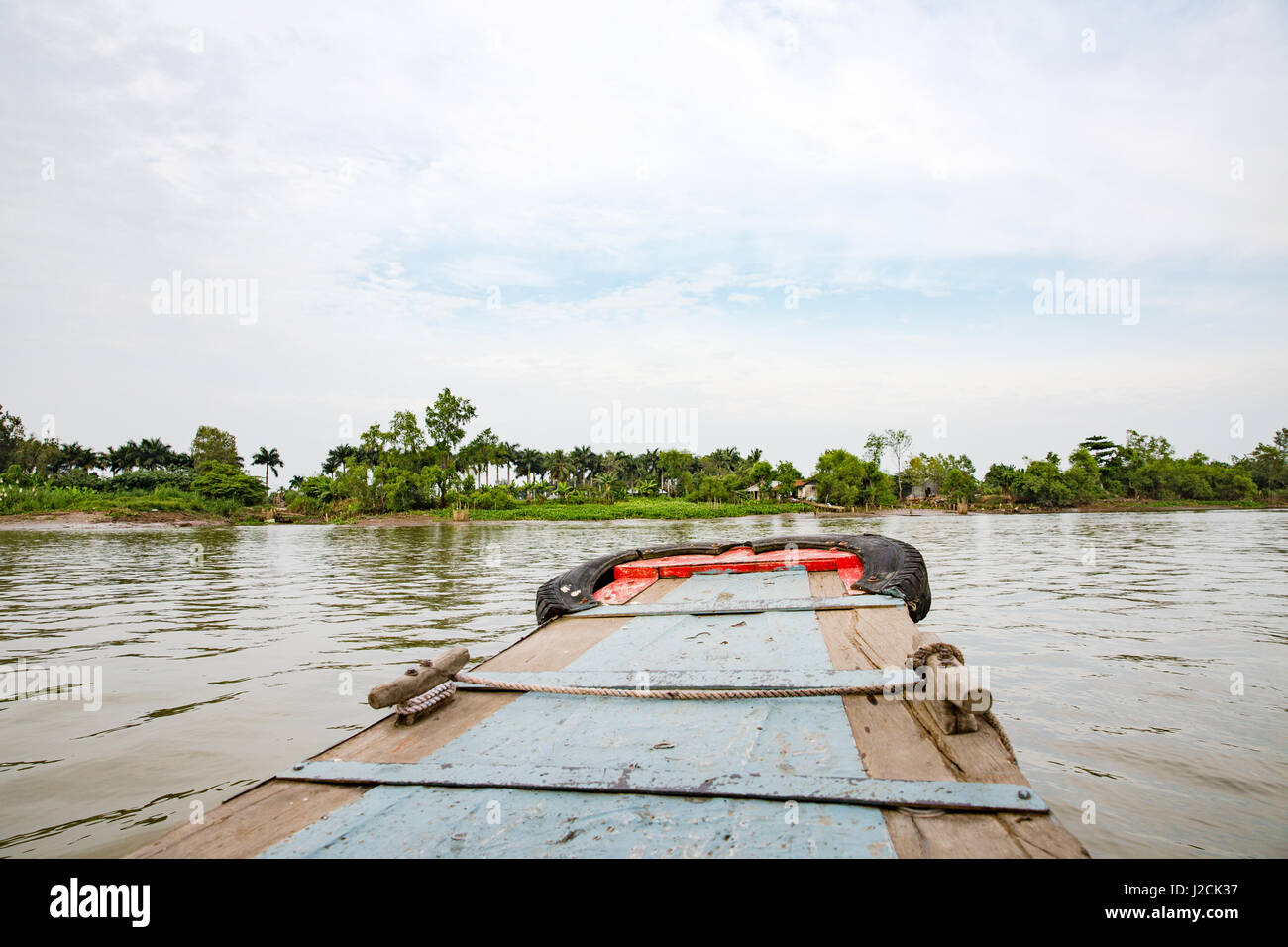 Cồn Sơn, Bùi Hữu Nghĩa nahe Cần Thơ, die Hauptstadt und größte Stadt im Mekong-Delta. Mit dem Boot überqueren Sie den Mekong zur Insel Stockfoto