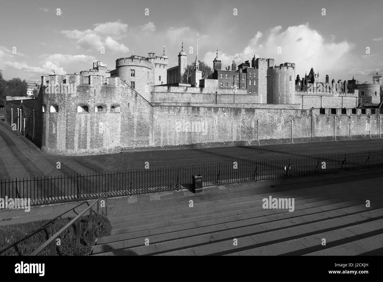 Tower von London schwarz weiß Stockfoto