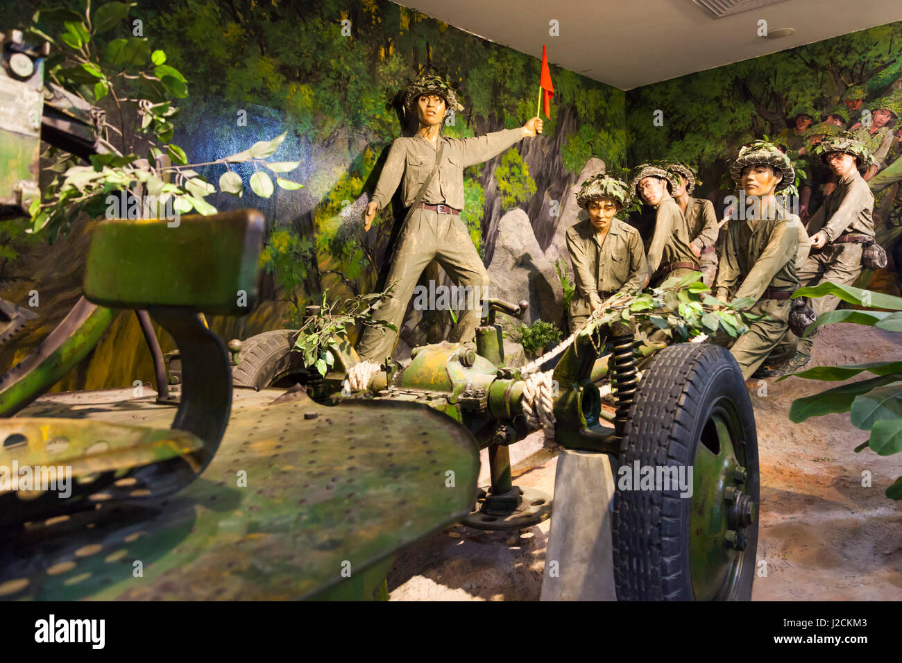 Vietnam, Dien Bien Phu. Dien Bien Phu Museum, vietnamesische Schlachtfeld diorama Stockfoto