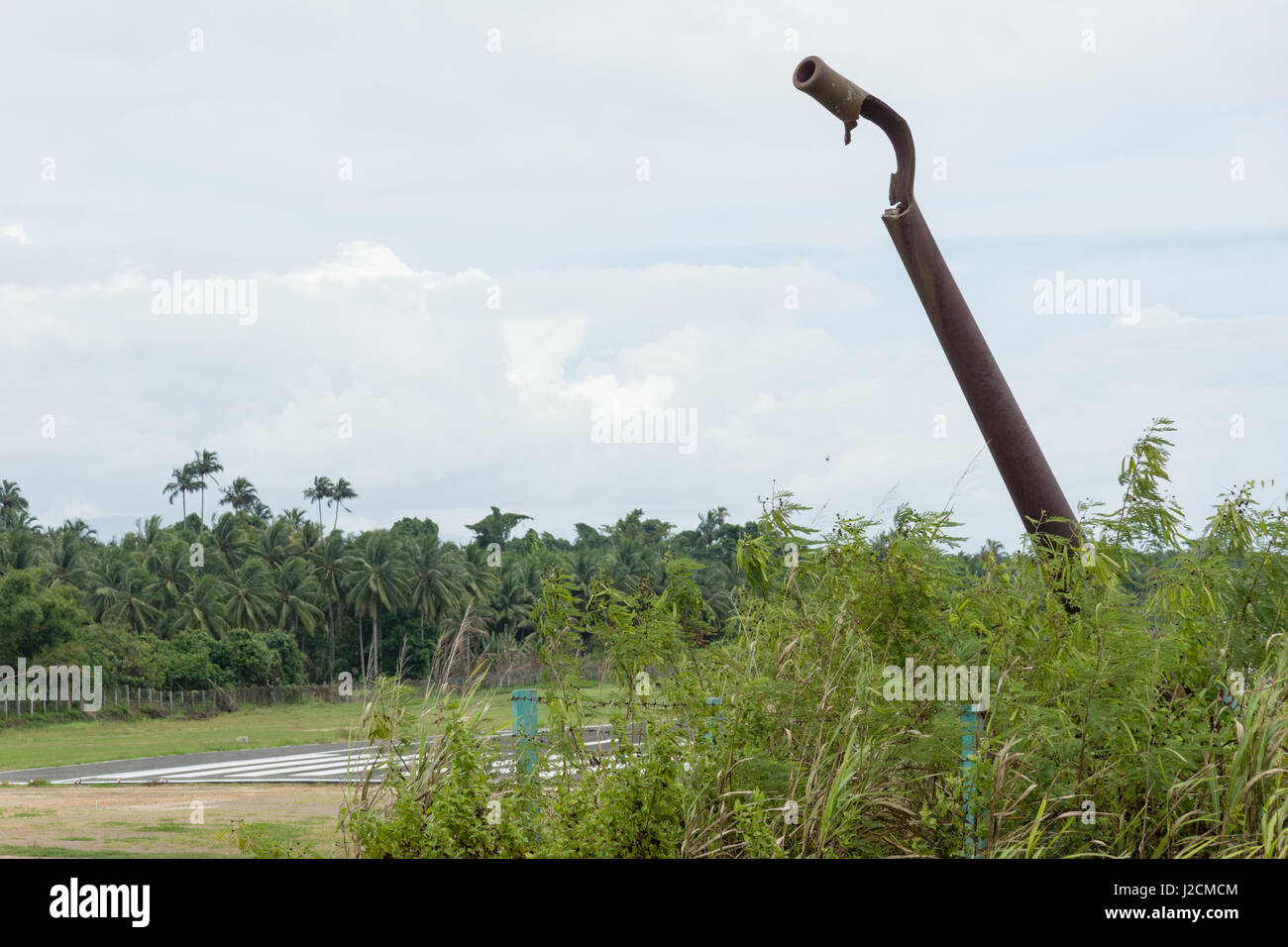 Indonesien, Maluku Utara Kabupaten Halmahera Utara, Gerostetes Rohr in der Natur in Kao am nördlichen Molikken Stockfoto