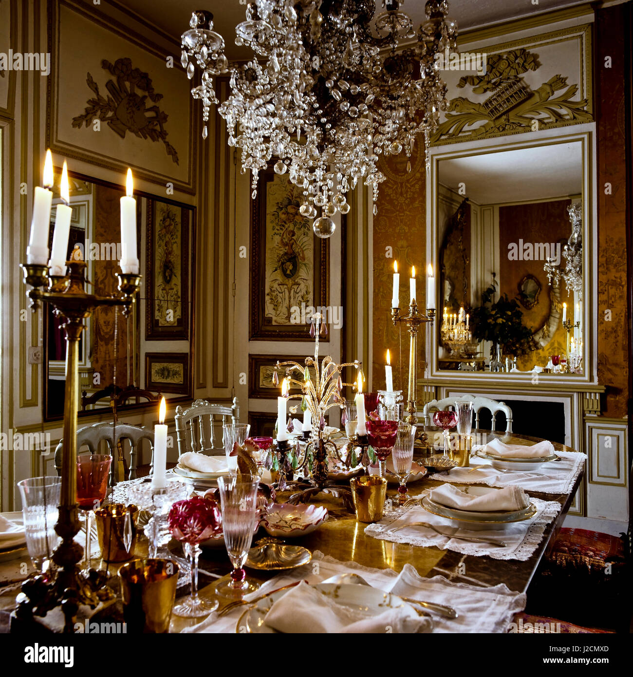 Eine opulente Speisesaal. Stockfoto