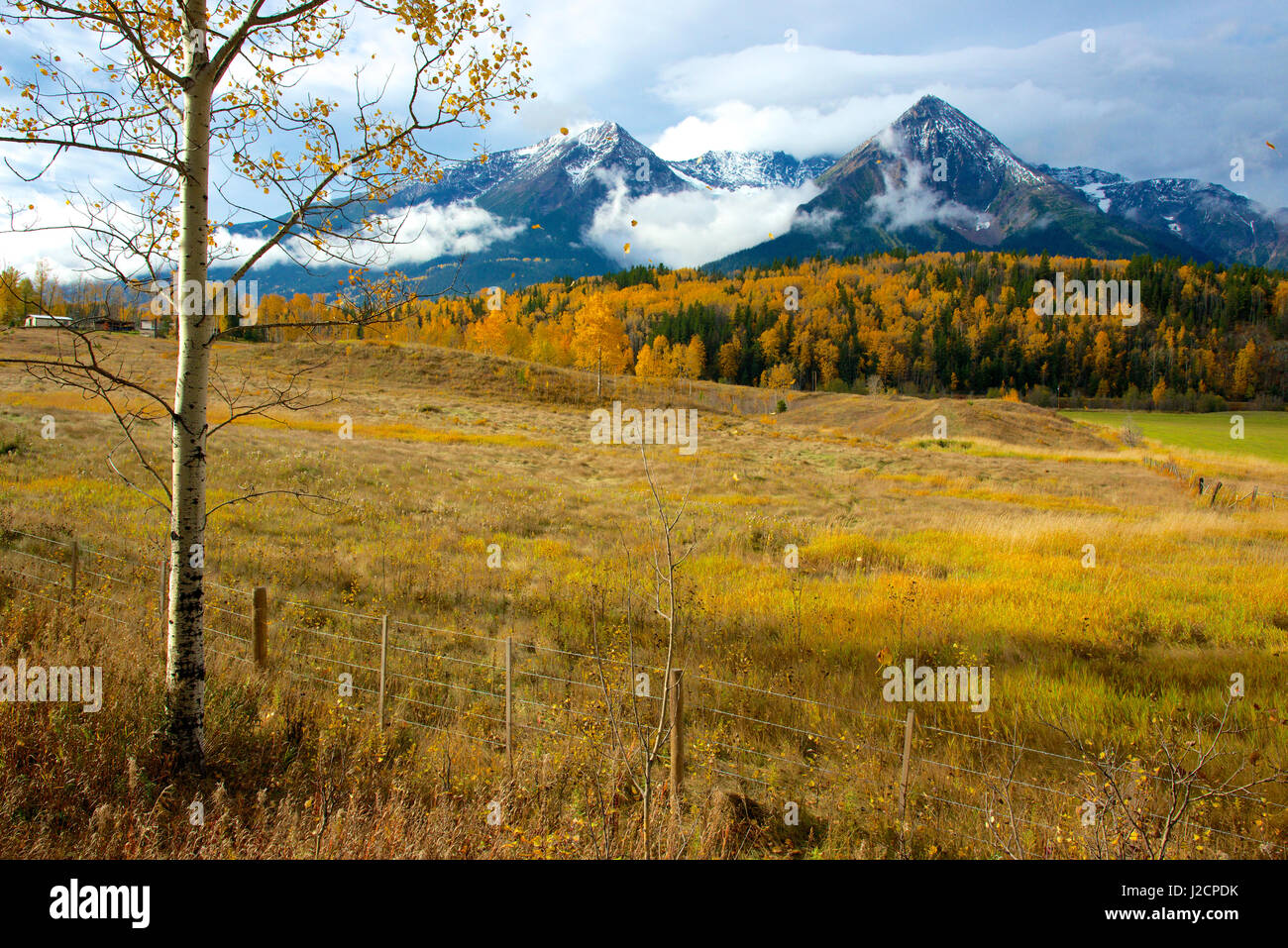 Die sieben Schwestern Berge von British Columbia Highway 16 in der Nähe von Smithers. (Großformatige Größen erhältlich) Stockfoto