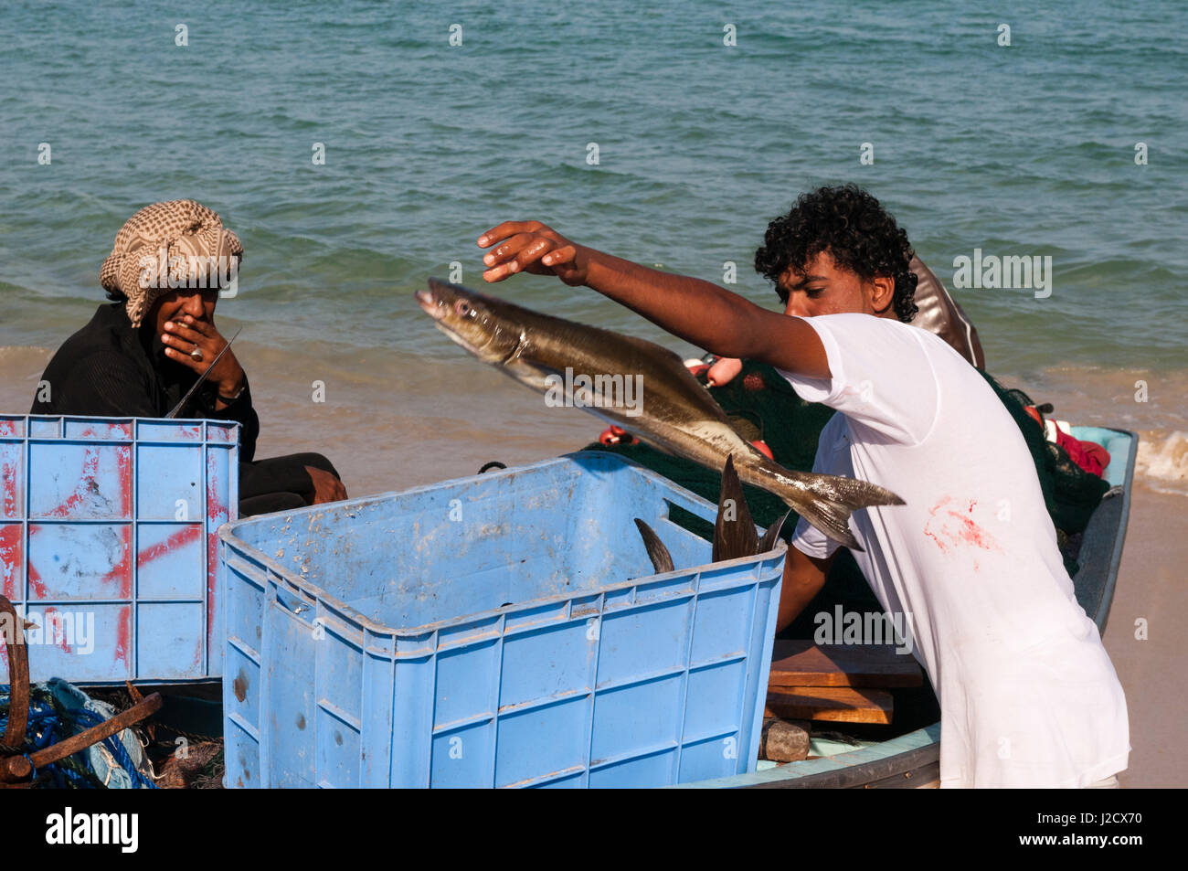 Fischer, Ras Al Hadd, Oman Stockfoto