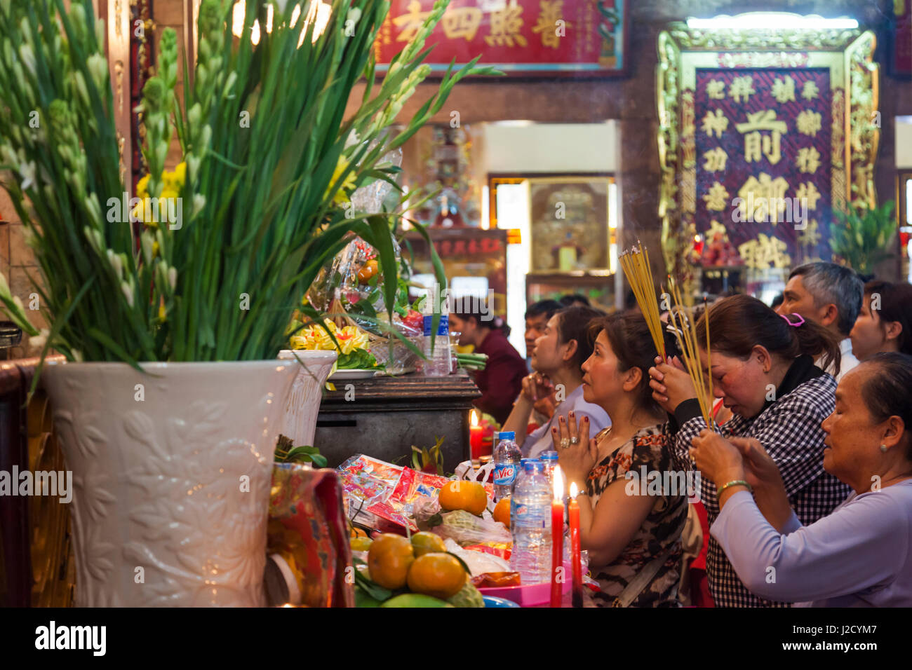 Vietnam Mekongdelta. Sam-Berg, Tay eine Pagode, Innenraum Stockfoto