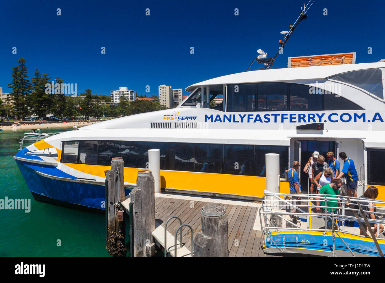 Australien, Sydney, Manly Wharf Bucht und Hafen Fähre Stockfoto