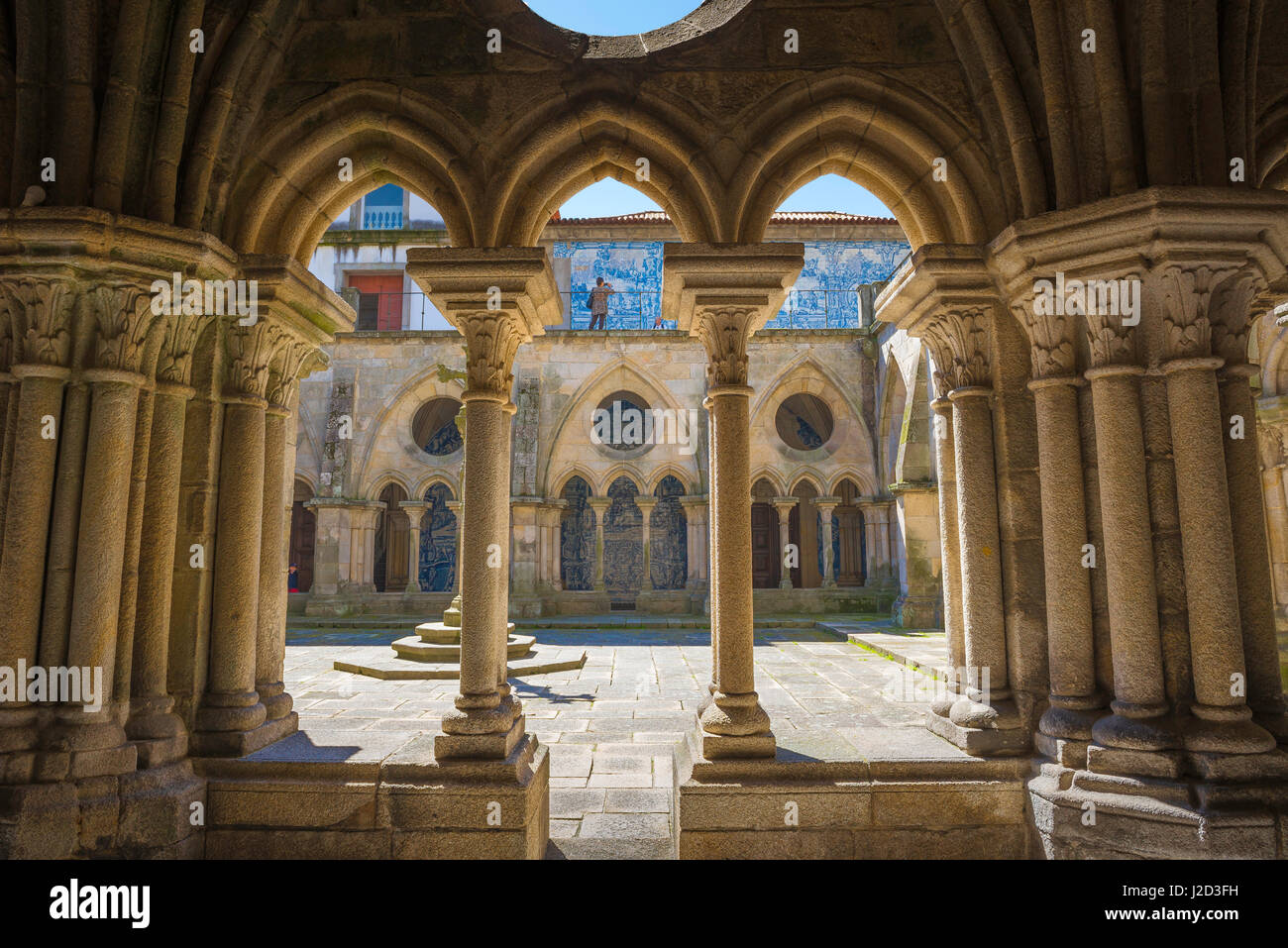 Kathedrale Porto Portugal, Blick auf die gotischen Kreuzgänge im Inneren der Kathedrale - oder SE - in Porto, Europa. Stockfoto